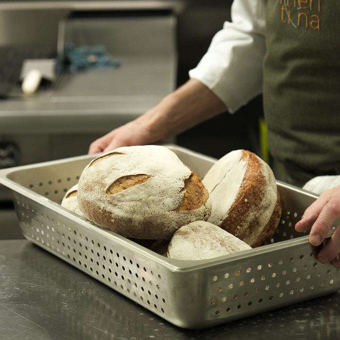 Freshly baked loaves in the Clementina kitchen